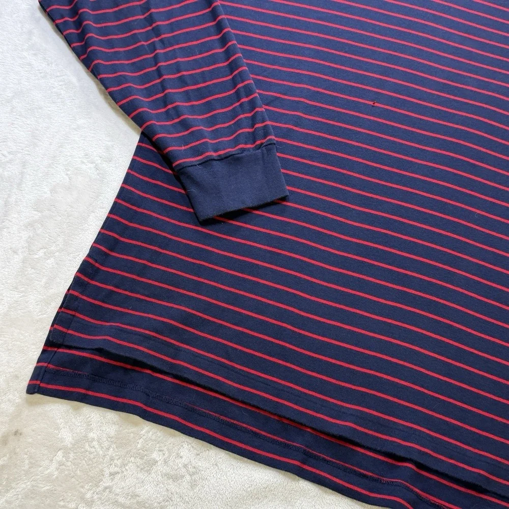 Polo Ralph Lauren Men's XLT Long Sleeve Striped Polo Shirt Navy Red Pony